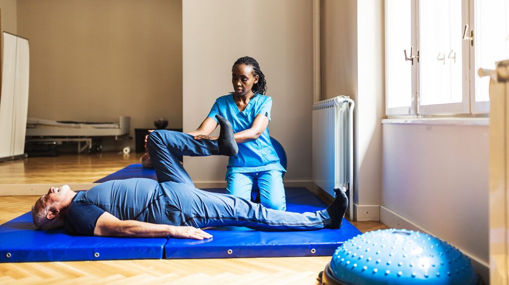 A person having a physical therapy session