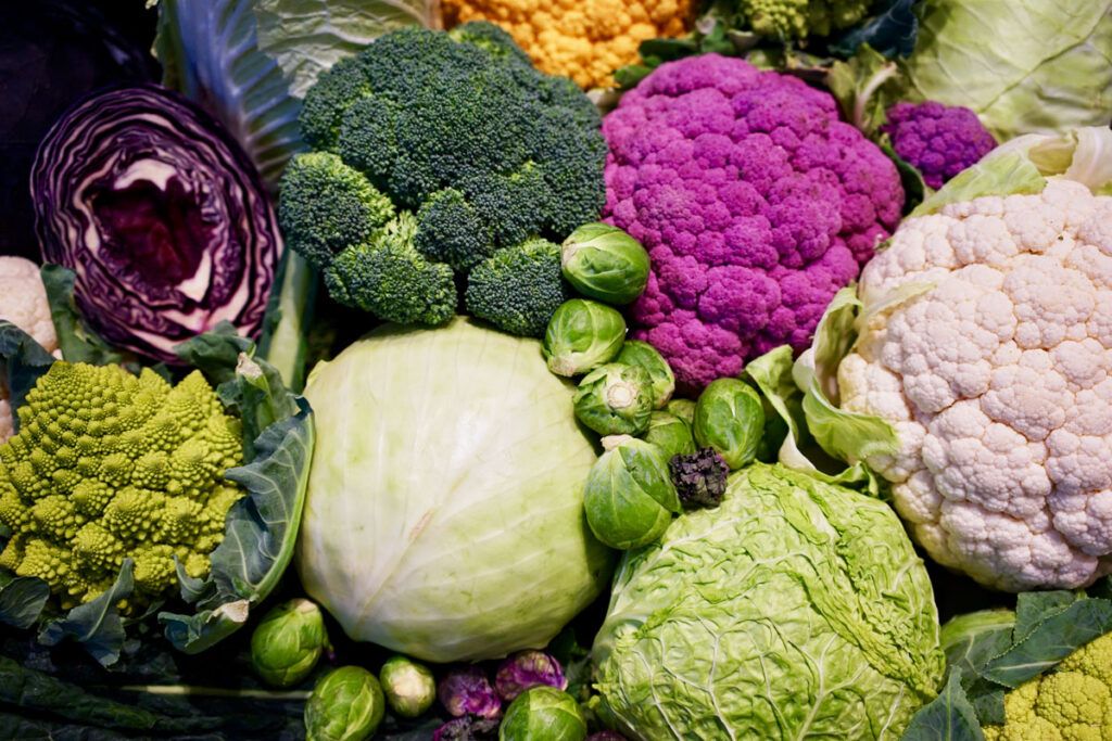 Vegetables that are good for gout, including broccoli and cauliflower