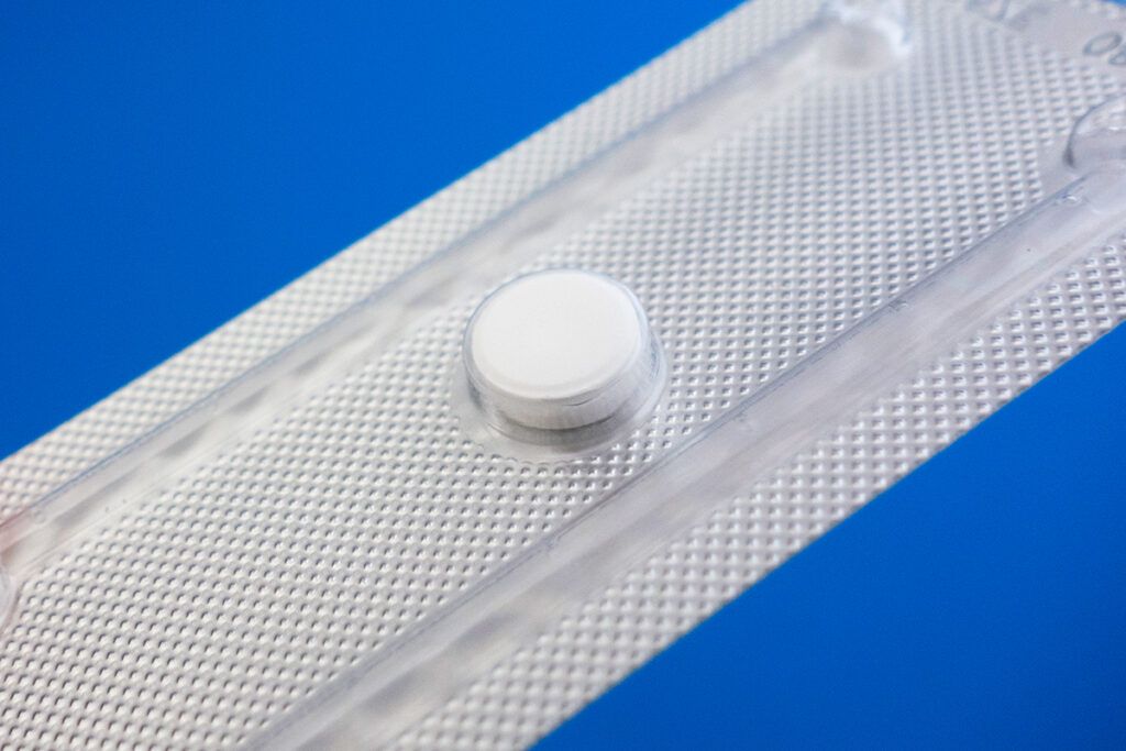 One pill of Plan B emergency contraception, which stays in the system for up to 6 days