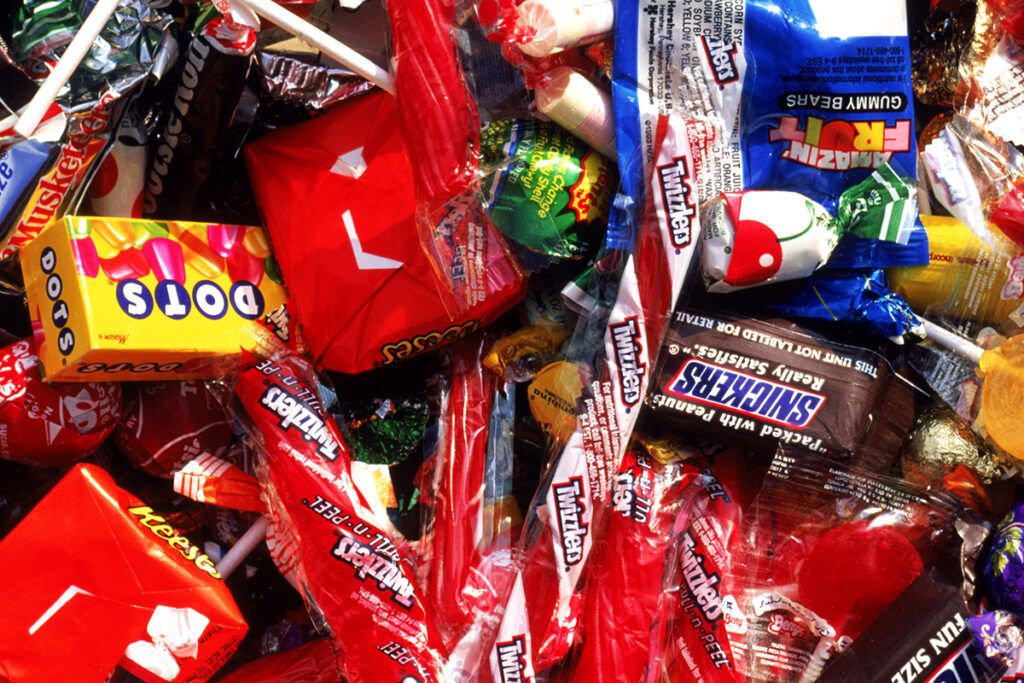 A pile of assorted candy.