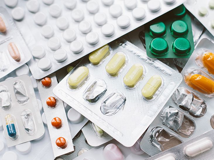 A selection of oral pill medications.